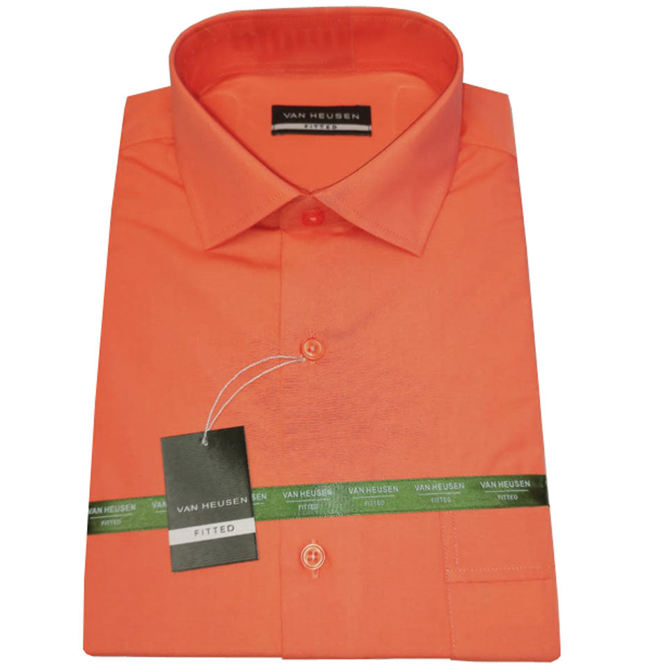 van heusen orange dress shirt Van Heusen Shirt Mens Medium Orange Long Sleeve Button Up