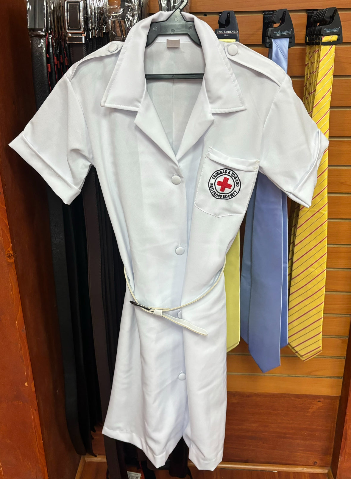 Red Cross Dress with Belt – Bradford Trading Limited