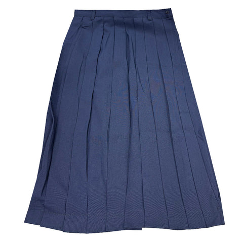 Navy Blue Secondary School Plain Pleated Skirt
