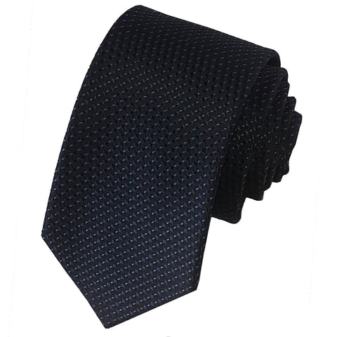 Elegant Black Necktie with tiny Blue Pattern