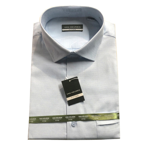 Van Heusen Light Grey Self Pattern Long Sleeve Fitted Shirt