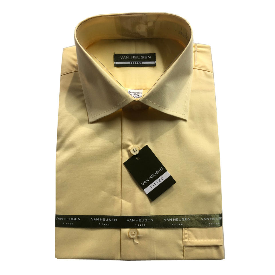 Van Heusen Plain Cream Long Sleeve Fitted Shirt – Bradford Trading Limited