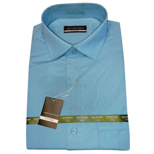 Van Heusen Fitted or Standard Fit Solid Long Sleeve Shirt in Light Blue