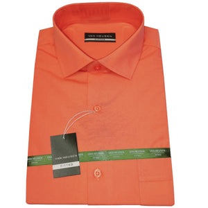 Van Heusen Fitted or Standard Fit Solid Long Sleeve Shirt in Peach