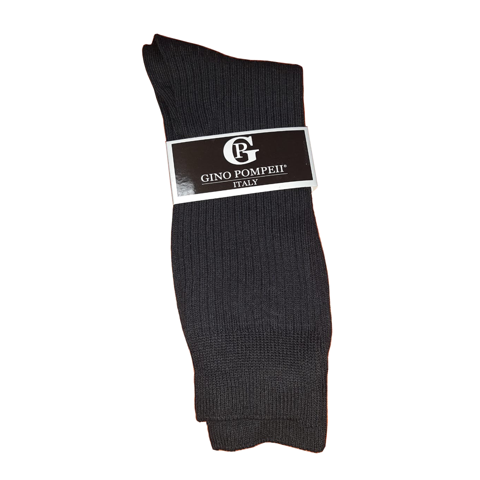 Plain Black Ribbed Socks