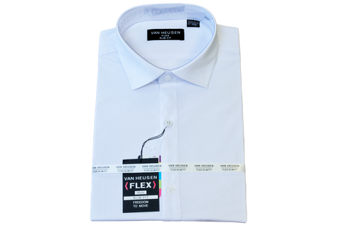 Van Heusen Plain White FLEX Slim Fit Long Sleeve Shirt
